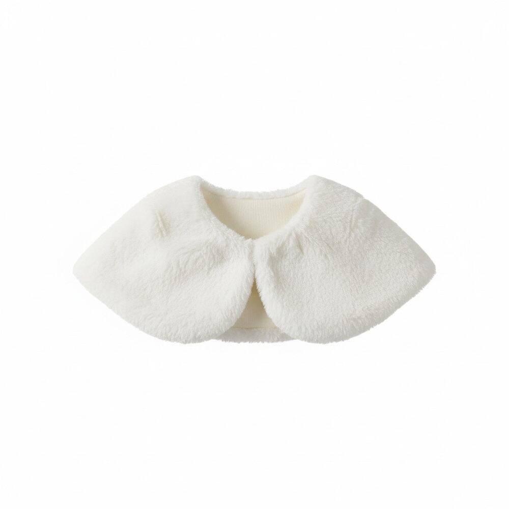 Girls White Faux Fur Shrug Bolero Size 6 6X Formal Wedding Holiday